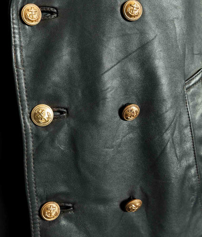 Original 1960s–70s West German Wasserschutzpolizei Leather River Police Jacket