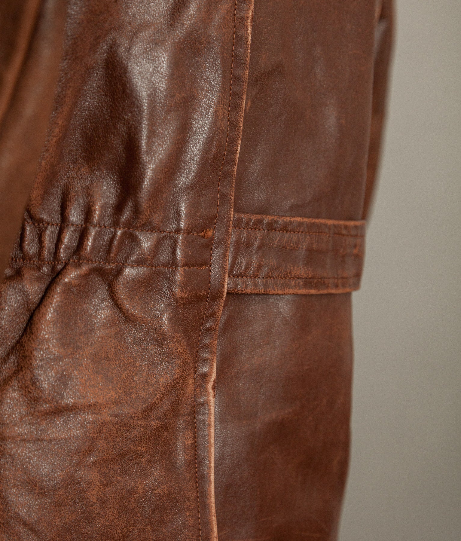 Vintage 1940s Swedish Belted Leather Motoring Coat