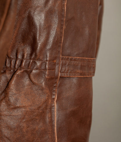 Vintage 1940s Swedish Belted Leather Motoring Coat