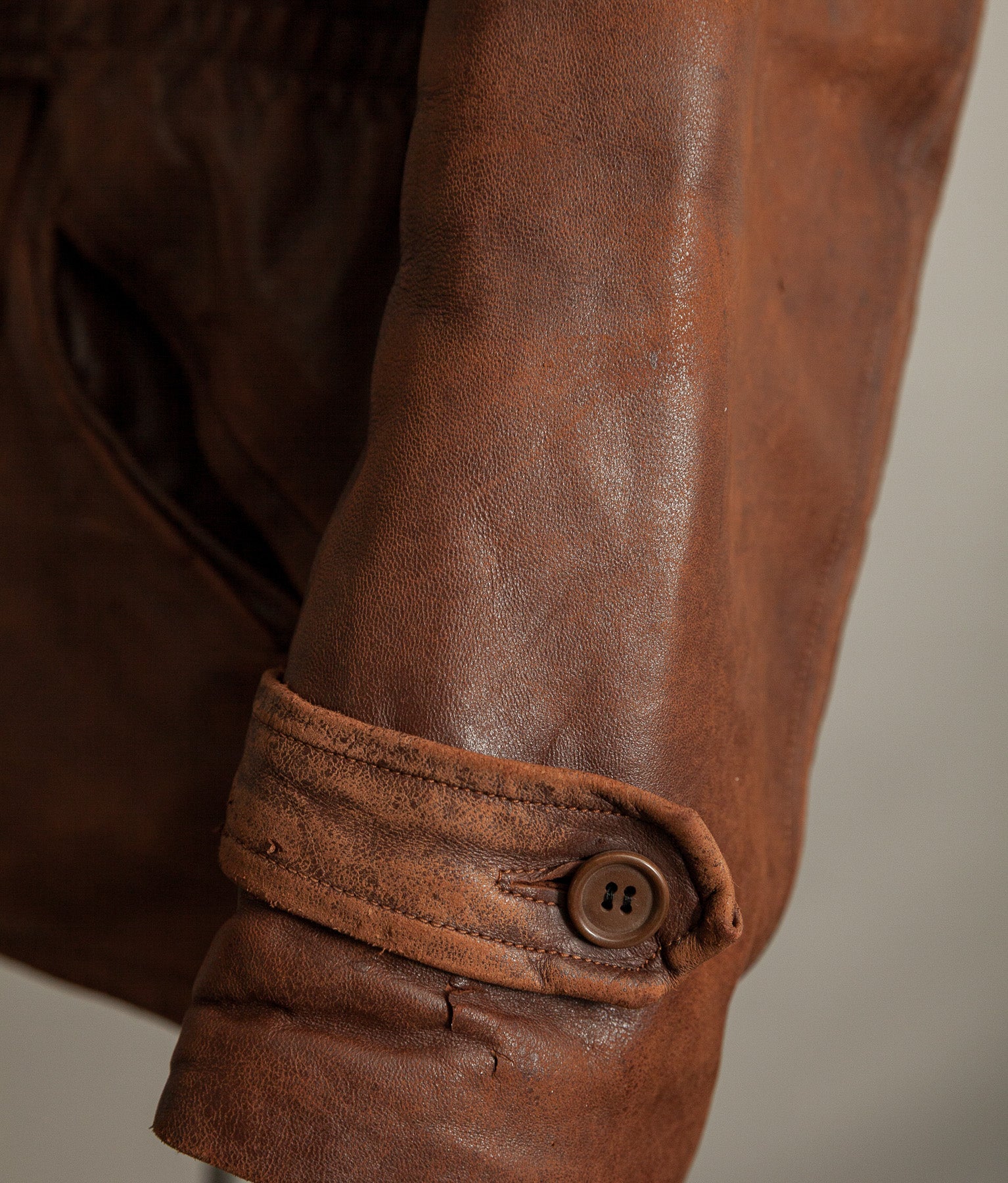 Vintage 1940s Swedish Belted Leather Motoring Coat