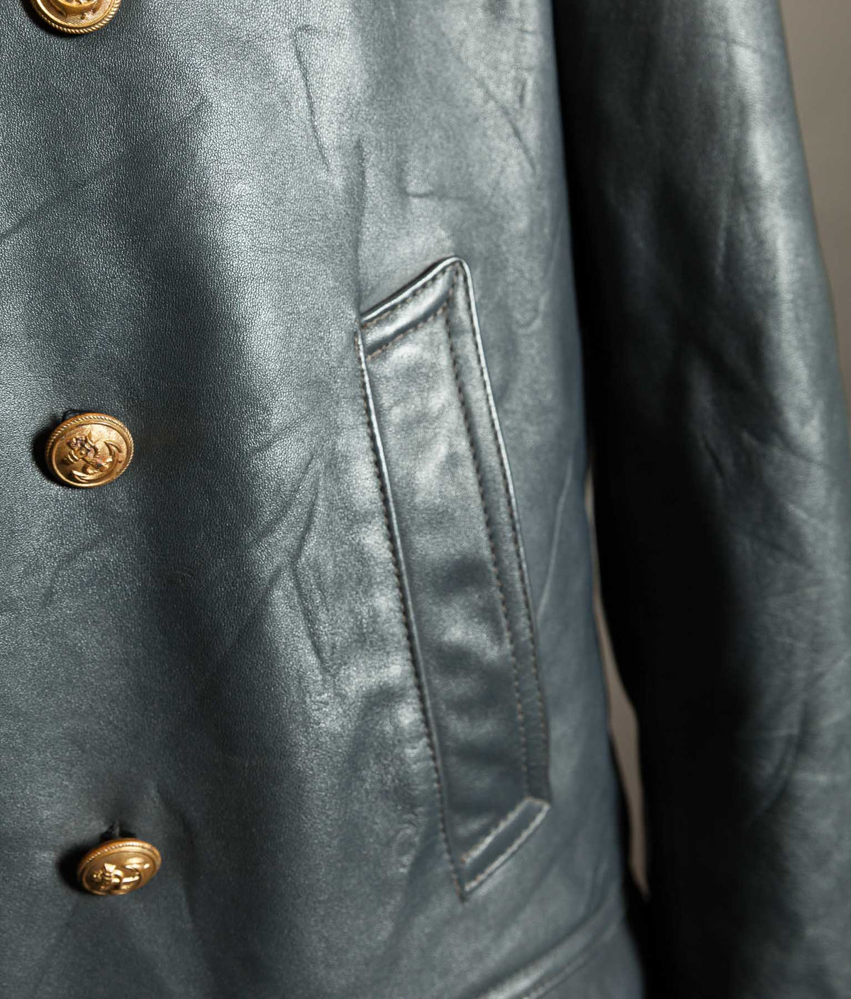 Original 1960s–70s West German Wasserschutzpolizei Leather River Police Jacket
