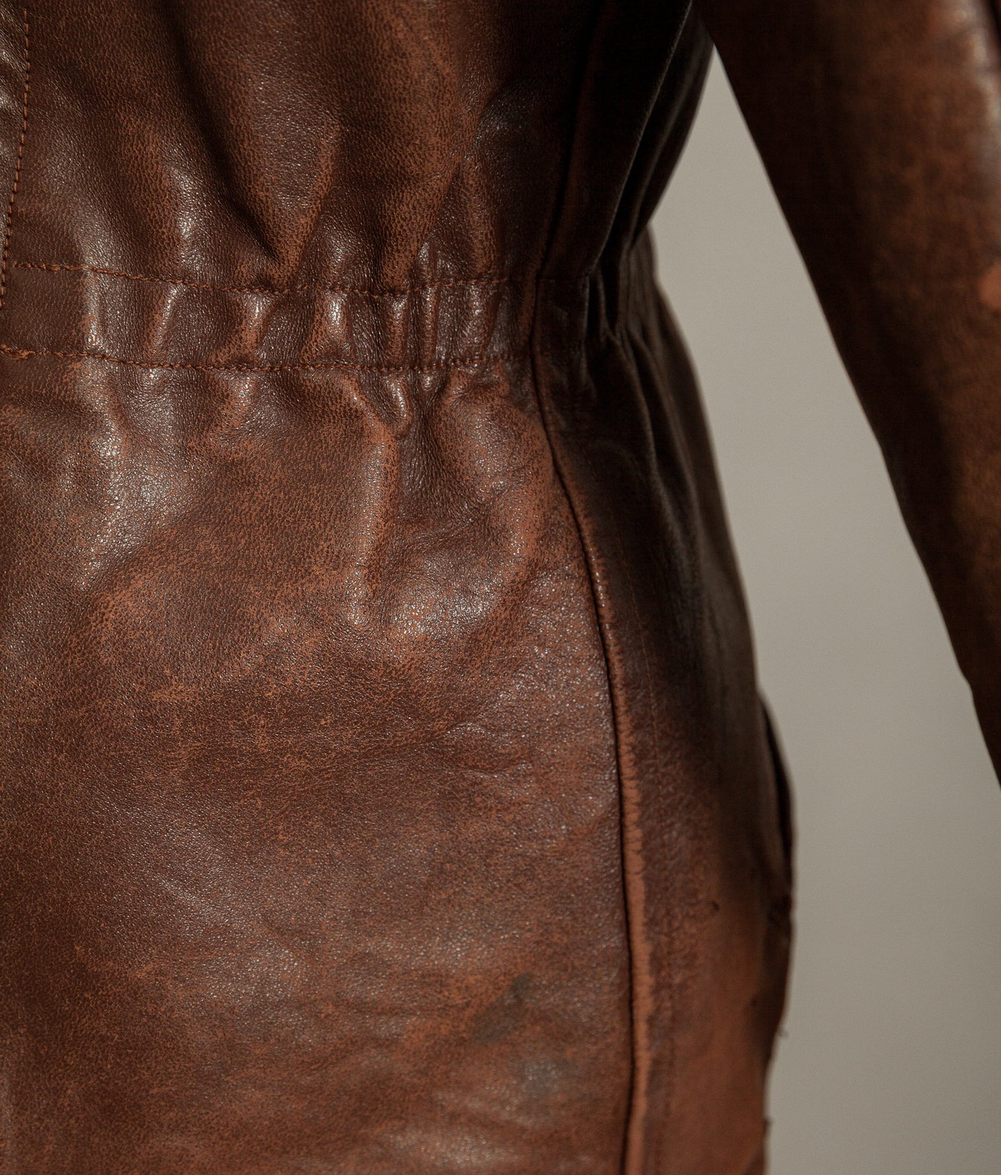 Vintage 1940s Swedish Belted Leather Motoring Coat