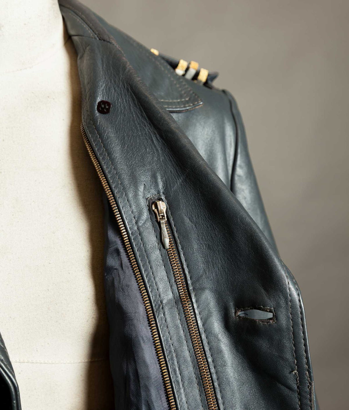 Original 1960s–70s West German Wasserschutzpolizei Leather River Police Jacket