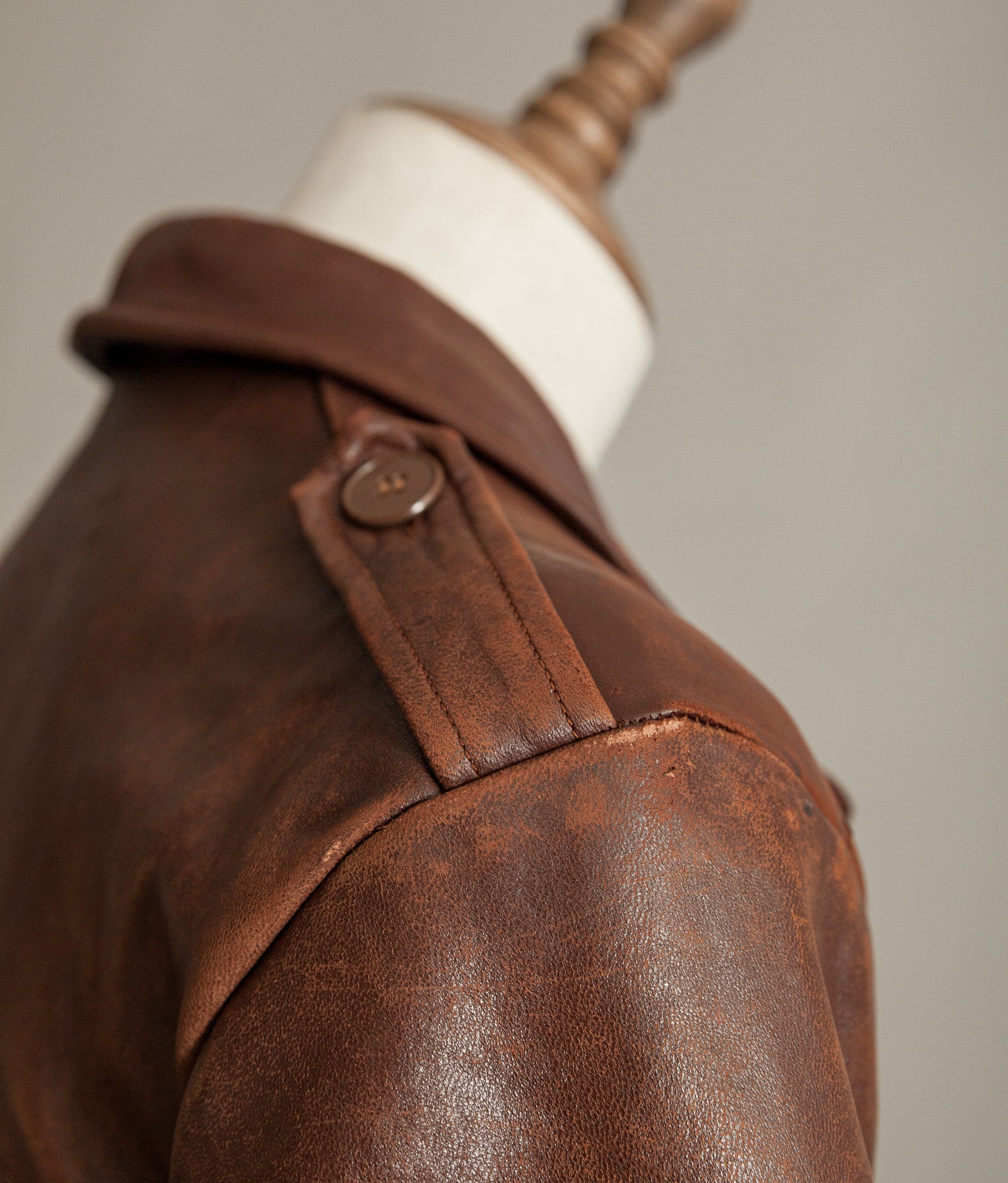 Vintage 1940s Swedish Belted Leather Motoring Coat