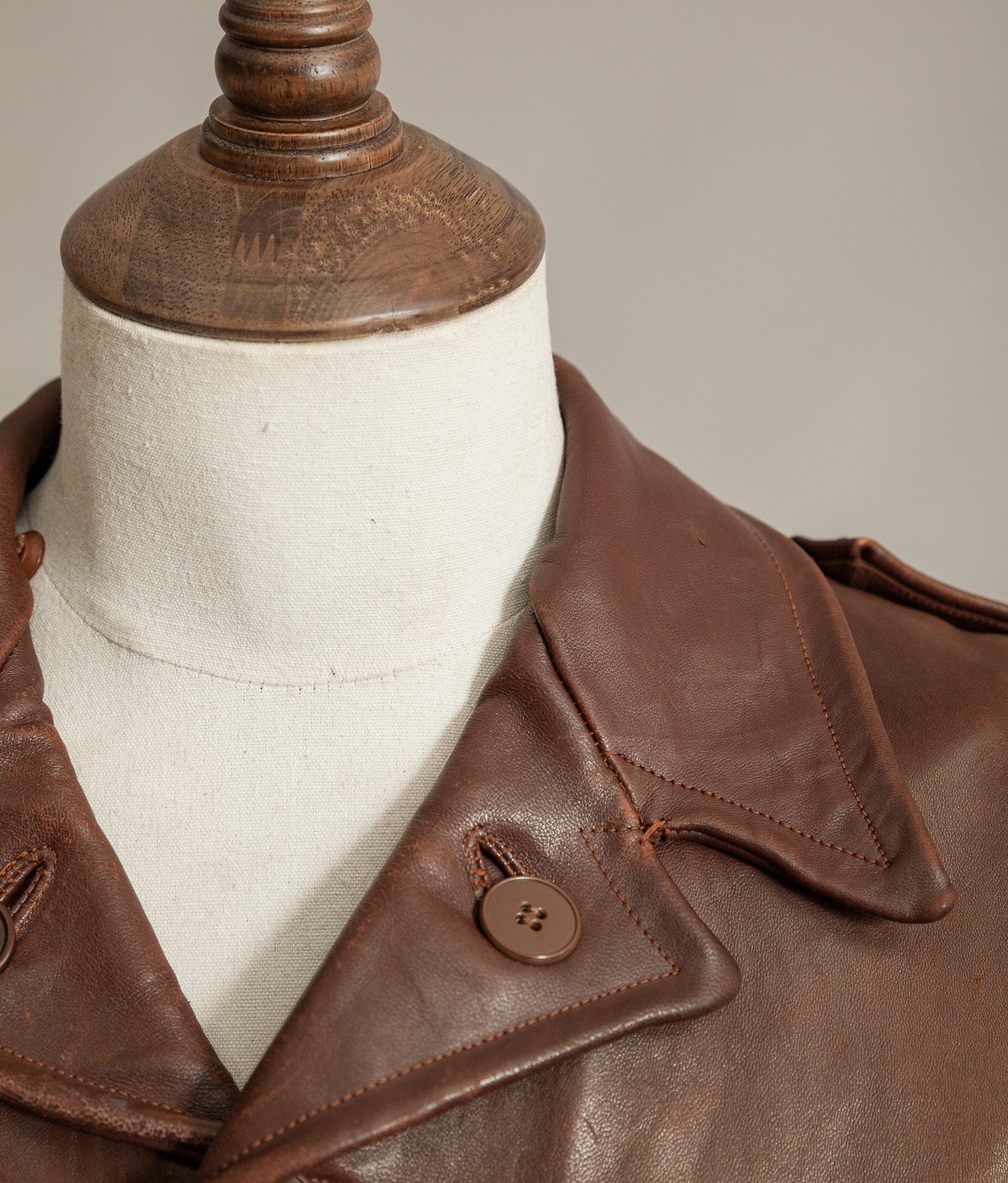 Vintage 1940s Swedish Belted Leather Motoring Coat