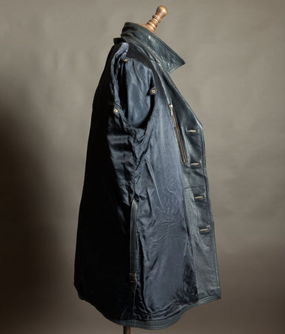 Original 1960s–70s West German Wasserschutzpolizei Leather River Police Jacket