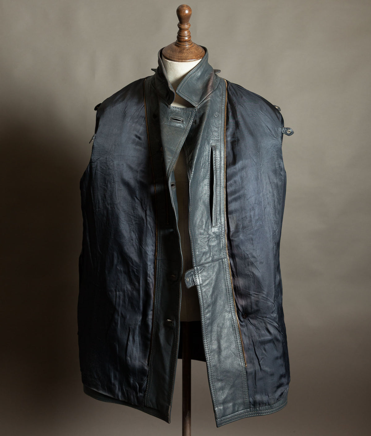Original 1960s–70s West German Wasserschutzpolizei Leather River Police Jacket