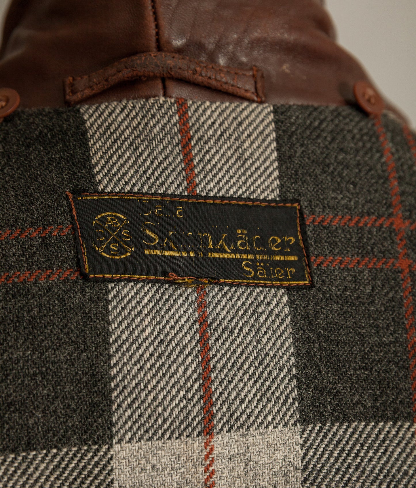 Vintage 1940s Swedish Belted Leather Motoring Coat