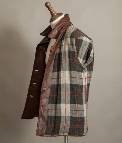 Vintage 1940s Swedish Belted Leather Motoring Coat