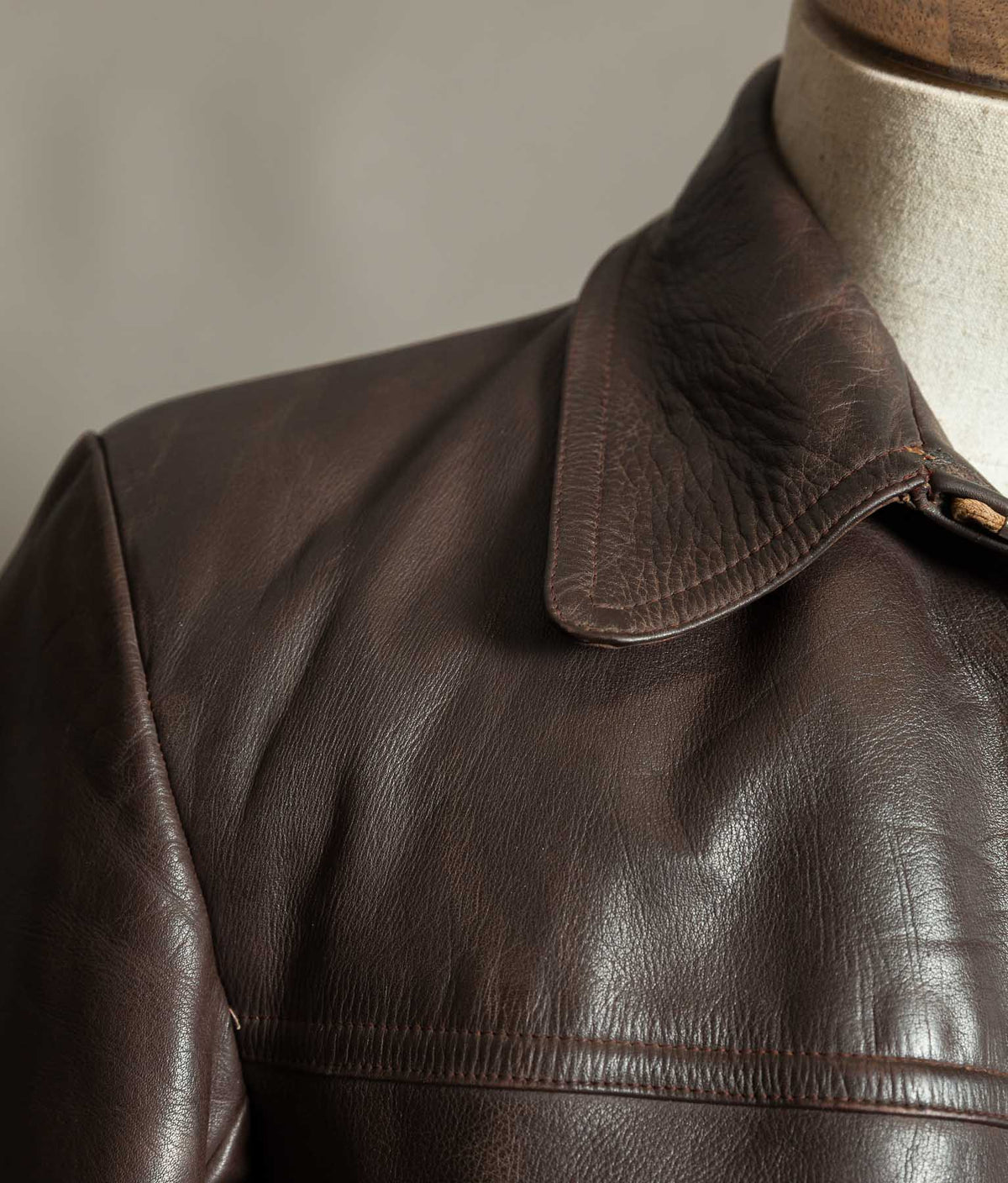 Original 1940s German Horsehide Leather Belted Jacket ZIPP Hardware