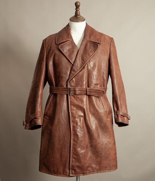Original WW2 German Horsehide Leather Trench Coat