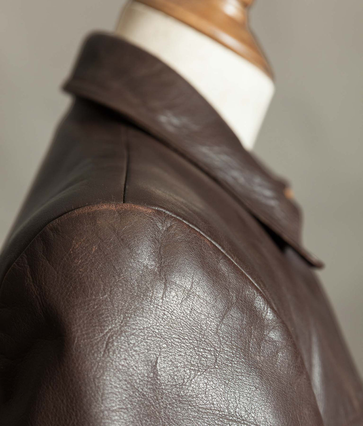 Original 1940s German Horsehide Leather Belted Jacket ZIPP Hardware