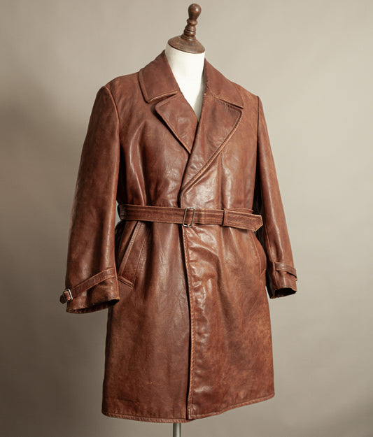 Original WW2 German Horsehide Leather Trench Coat