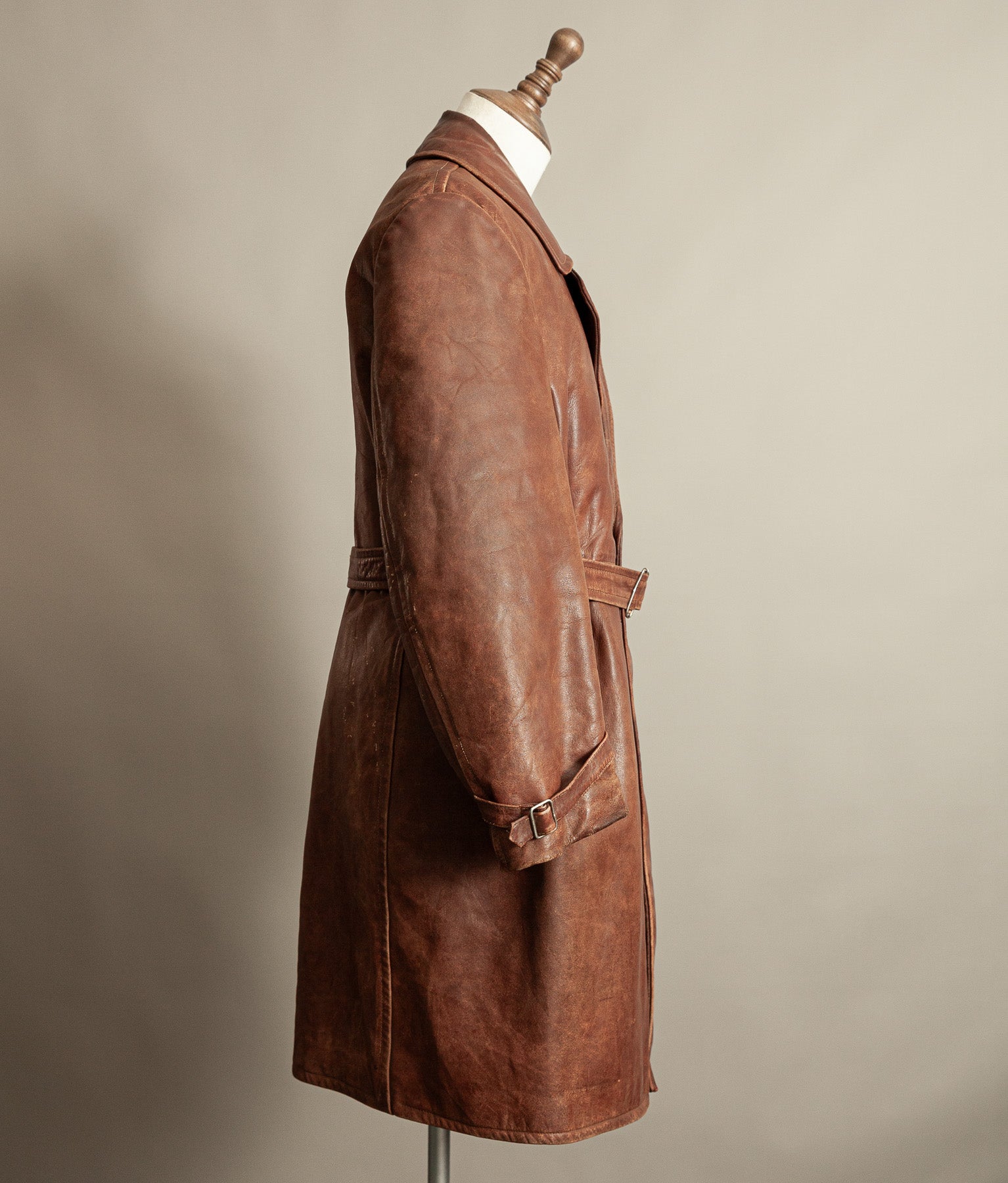 Original WW2 German Horsehide Leather Trench Coat