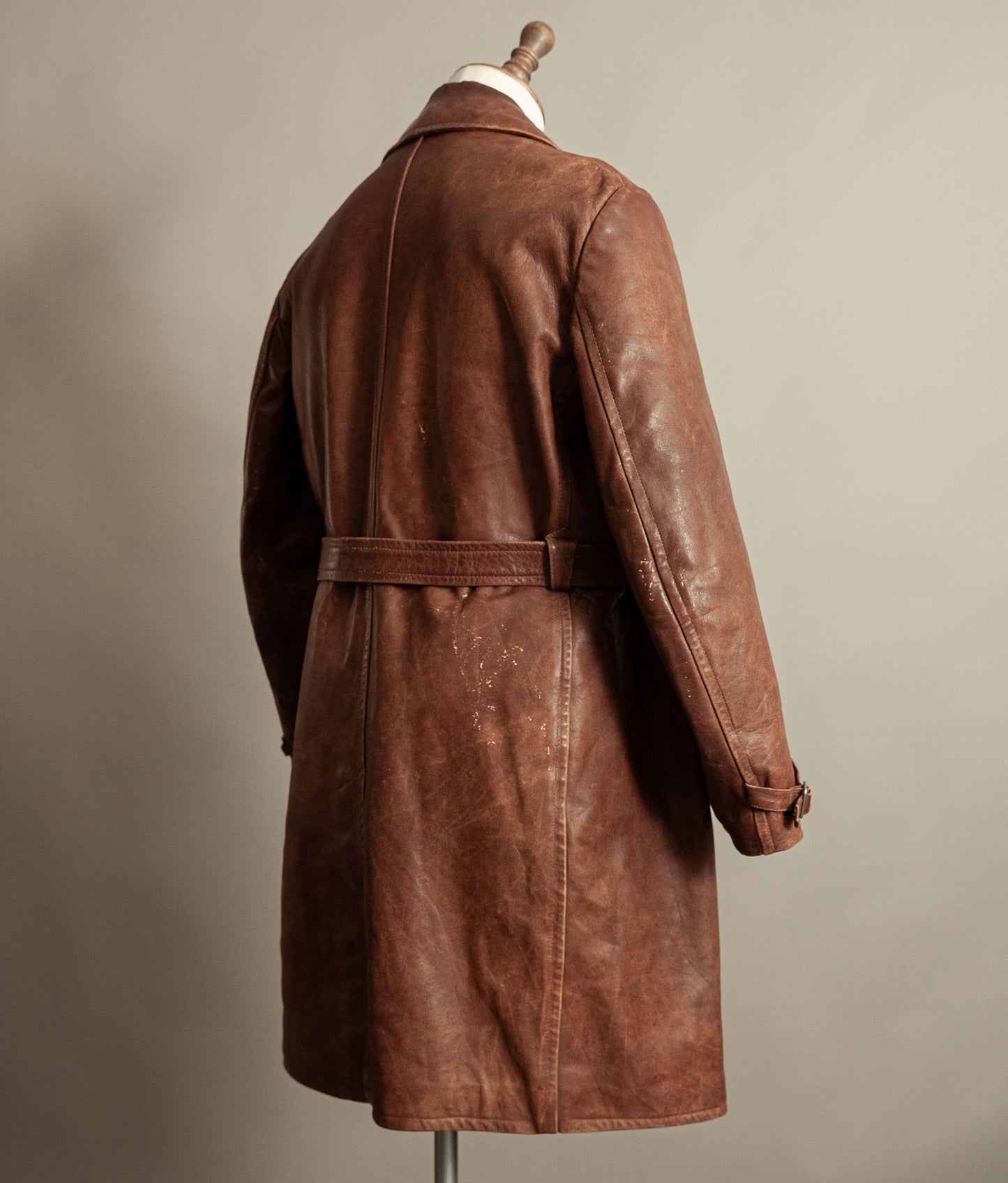 Original WW2 German Horsehide Leather Trench Coat