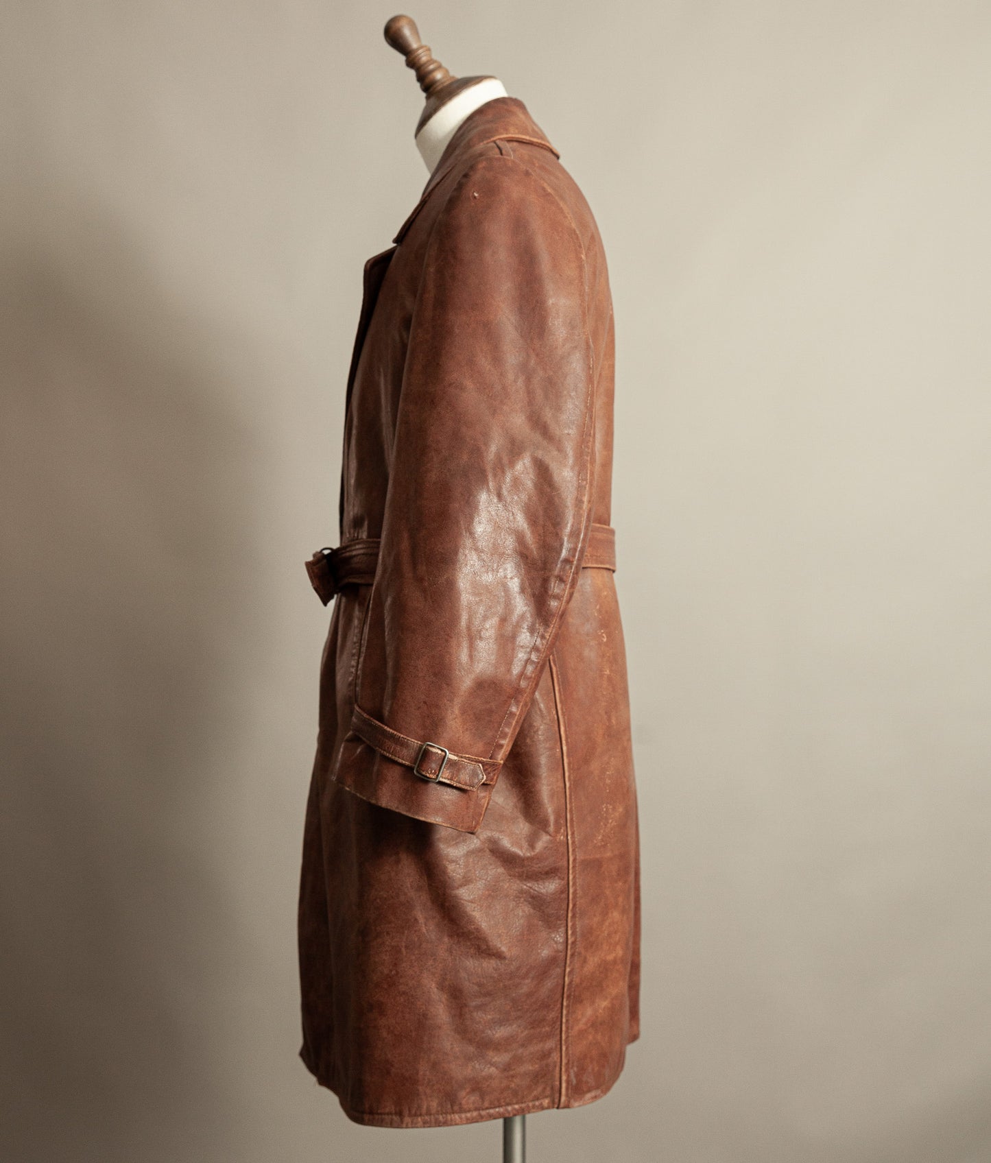 Original WW2 German Horsehide Leather Trench Coat