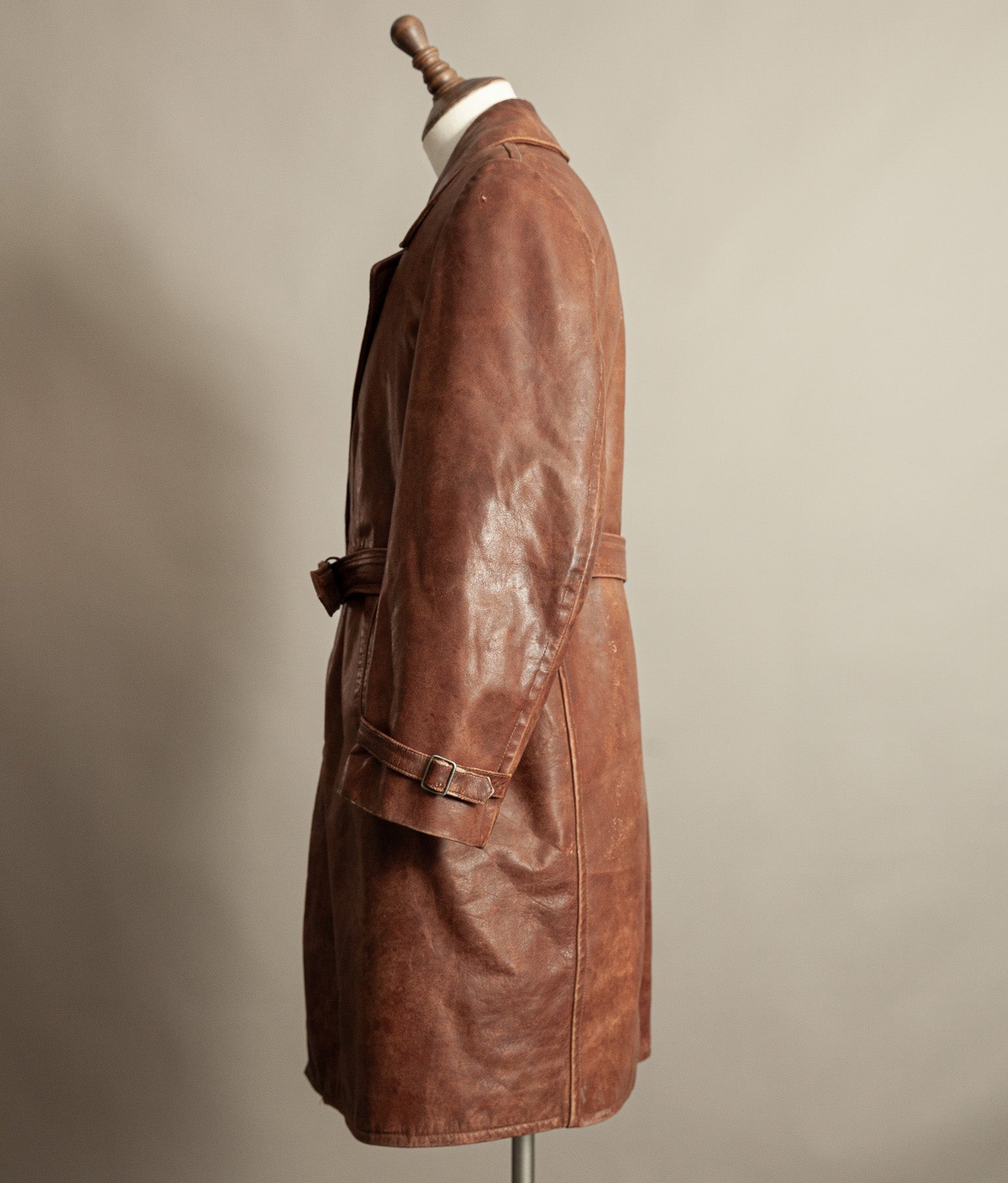 Original WW2 German Horsehide Leather Trench Coat