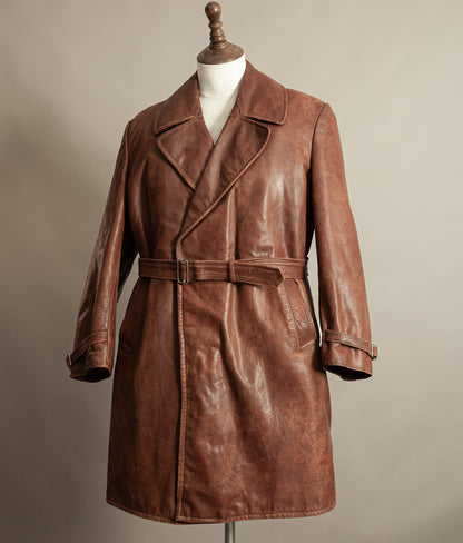 Original WW2 German Horsehide Leather Trench Coat