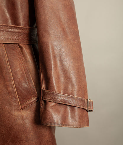 Original WW2 German Horsehide Leather Trench Coat