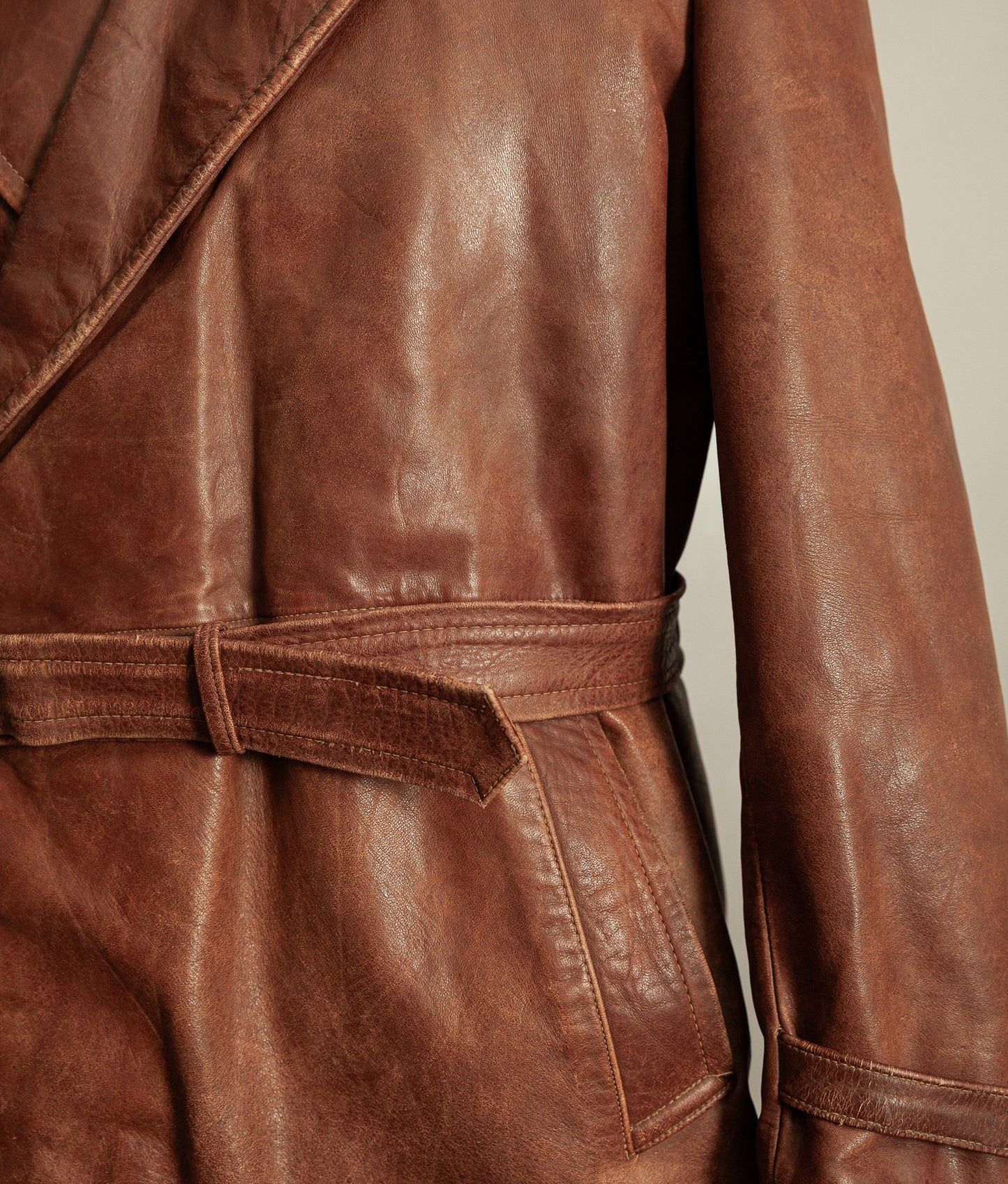 Original WW2 German Horsehide Leather Trench Coat