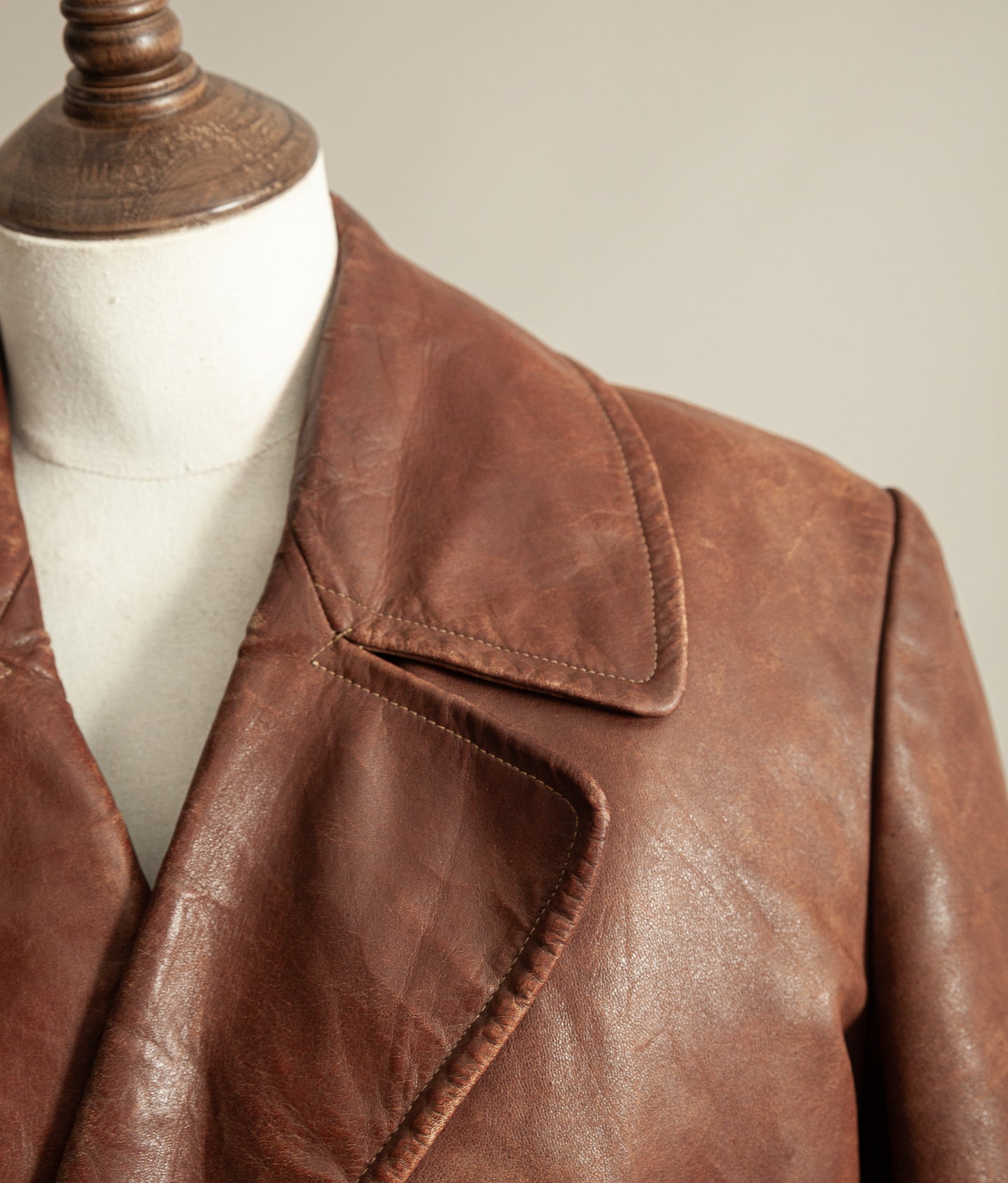 Original WW2 German Horsehide Leather Trench Coat