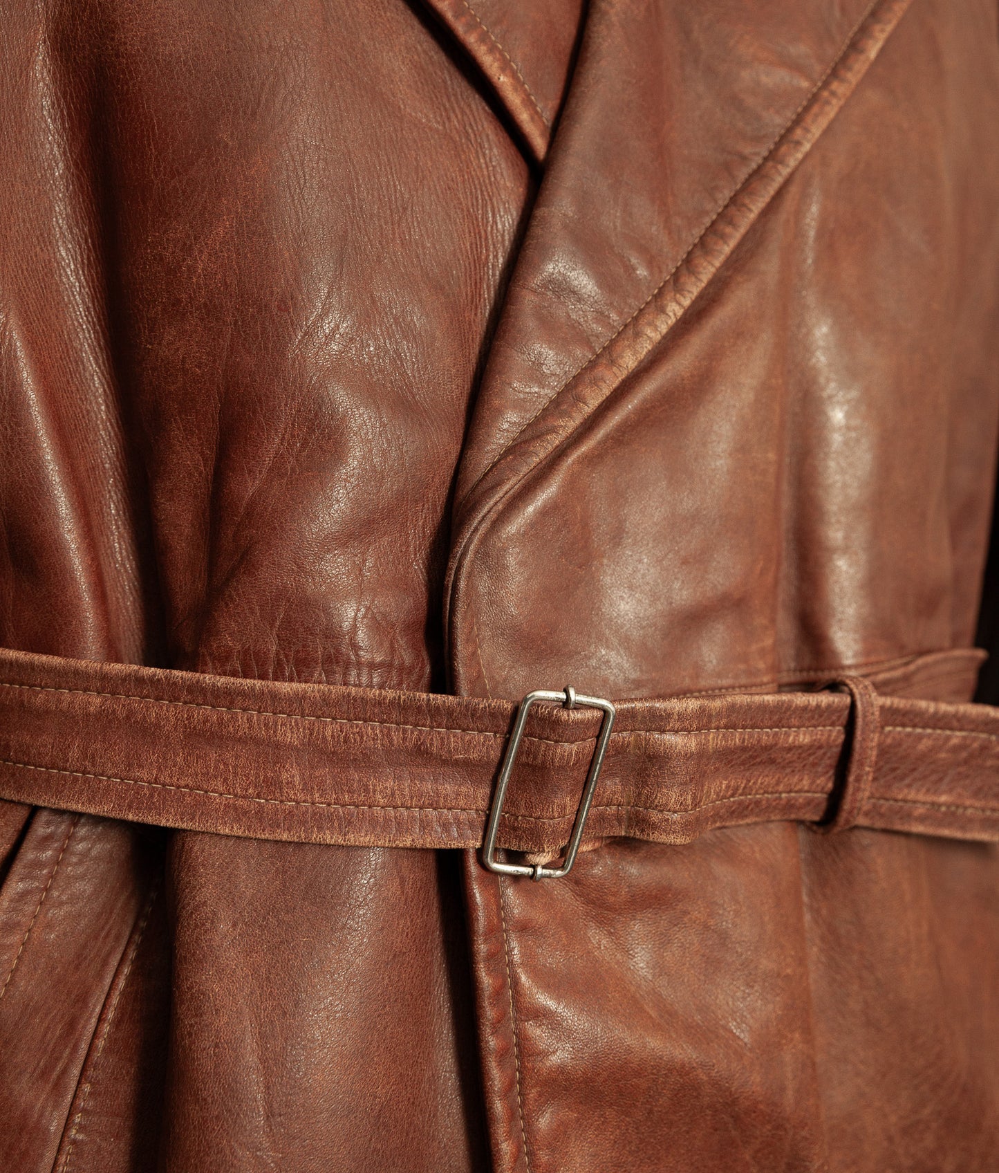Original WW2 German Horsehide Leather Trench Coat
