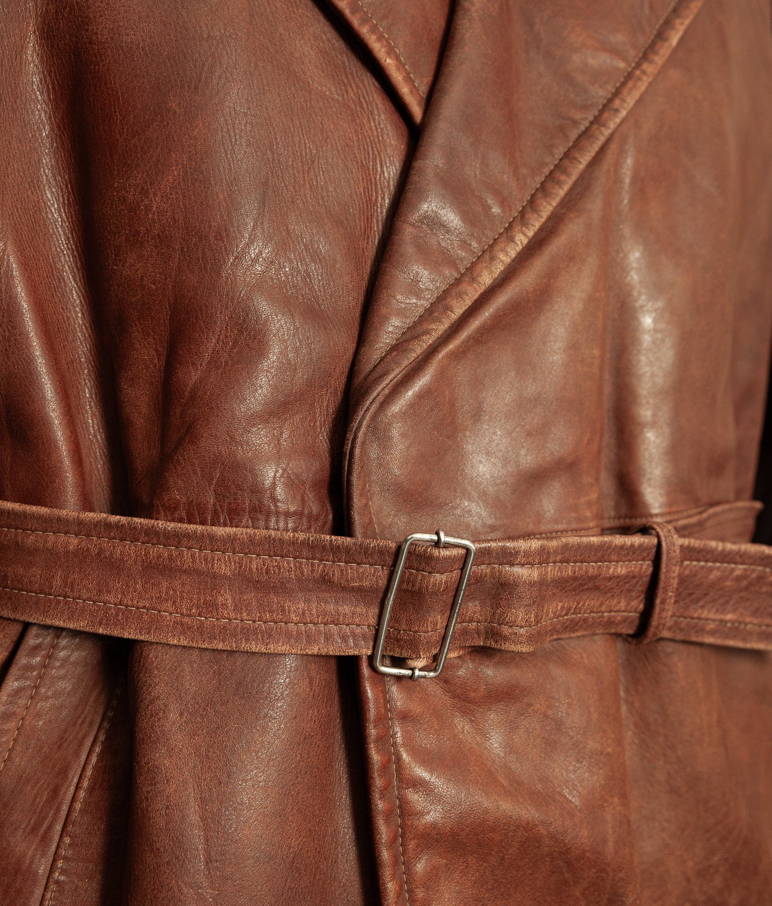Original WW2 German Horsehide Leather Trench Coat