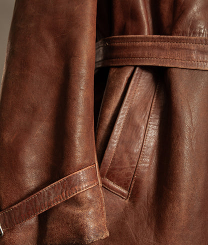 Original WW2 German Horsehide Leather Trench Coat