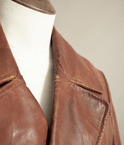 Original WW2 German Horsehide Leather Trench Coat