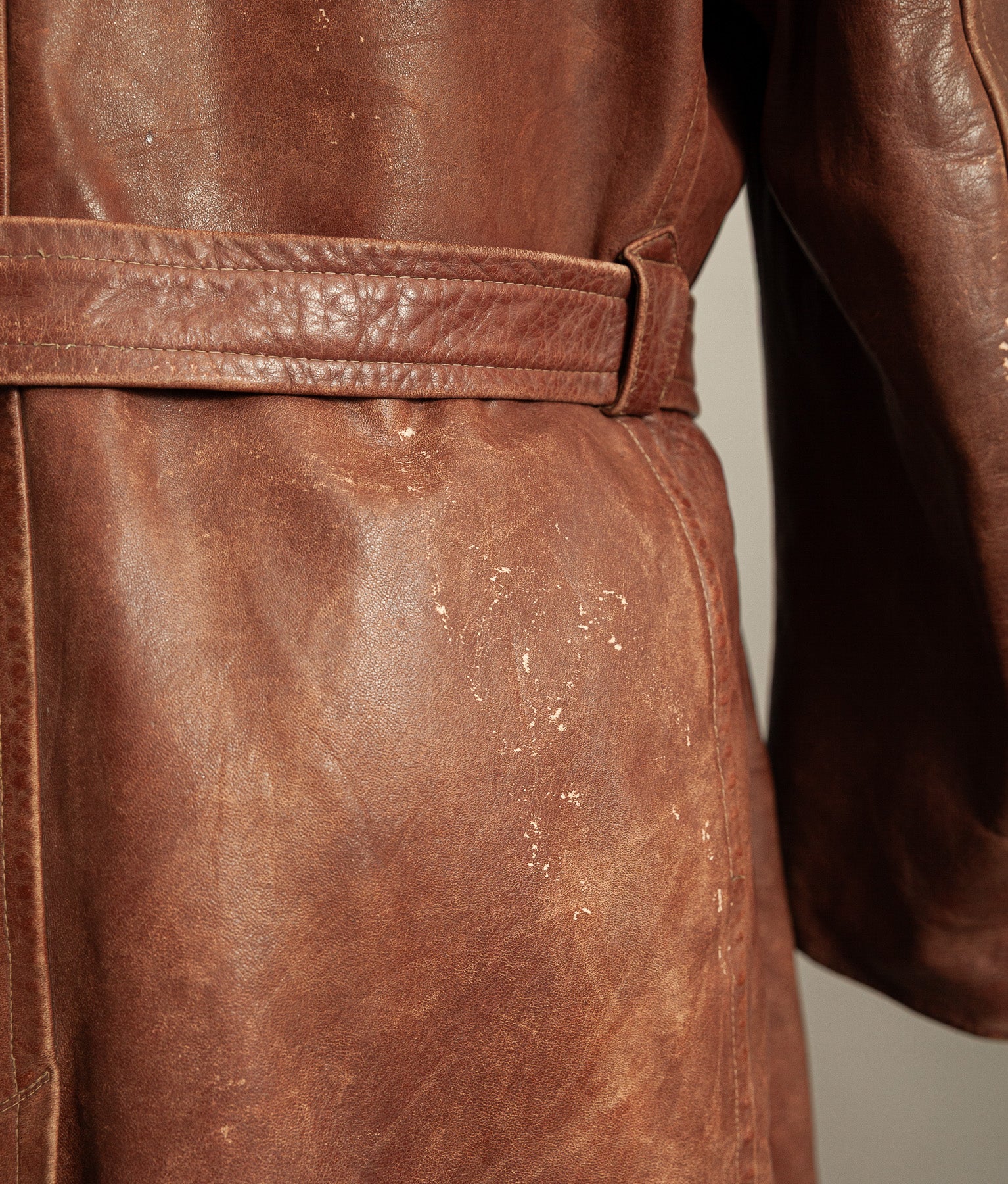 Original WW2 German Horsehide Leather Trench Coat