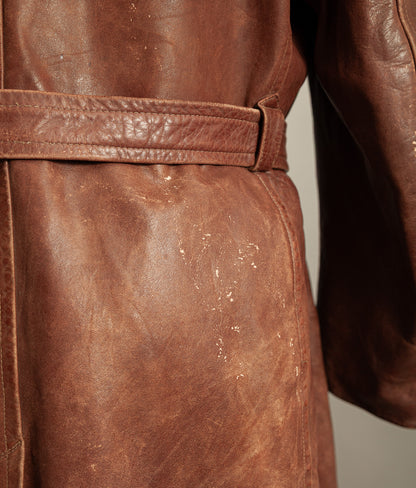 Original WW2 German Horsehide Leather Trench Coat
