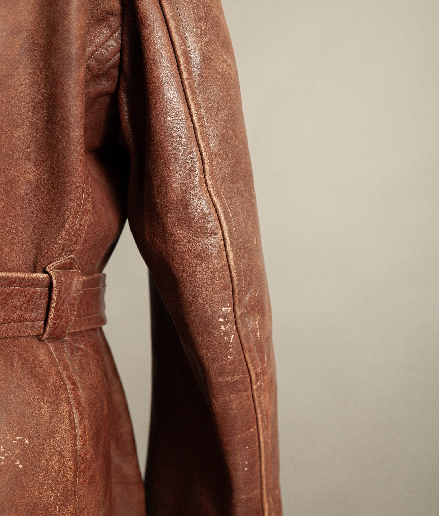 Original WW2 German Horsehide Leather Trench Coat