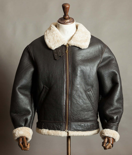Vintage 1990s USAAF Type B-3 Sheepskin Leather Bomber Flight Jacket