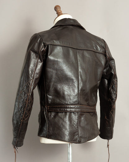1950s German Horsehide Leather Motorcycle Jacket Small (38)