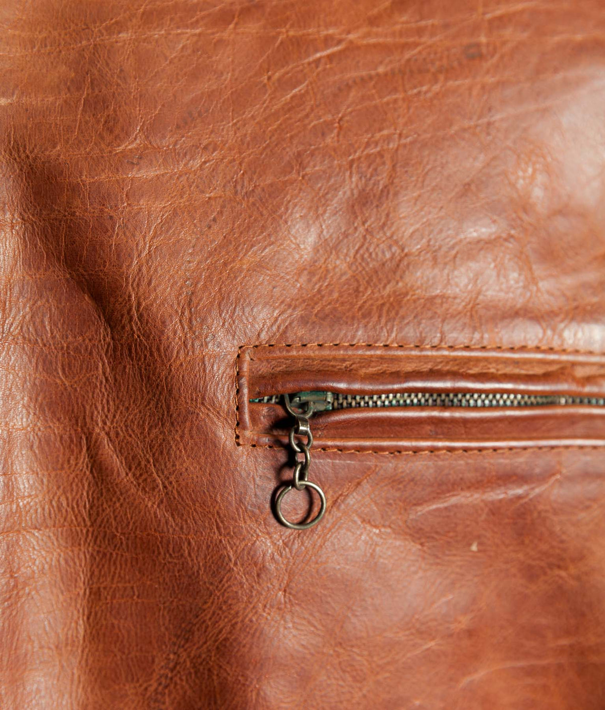 Vintage 1990s Red Tips Made in Italy Cognac Steerhide Leather Single Rider Jacket