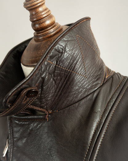 1950s German Horsehide Leather Motorcycle Jacket Small (38)