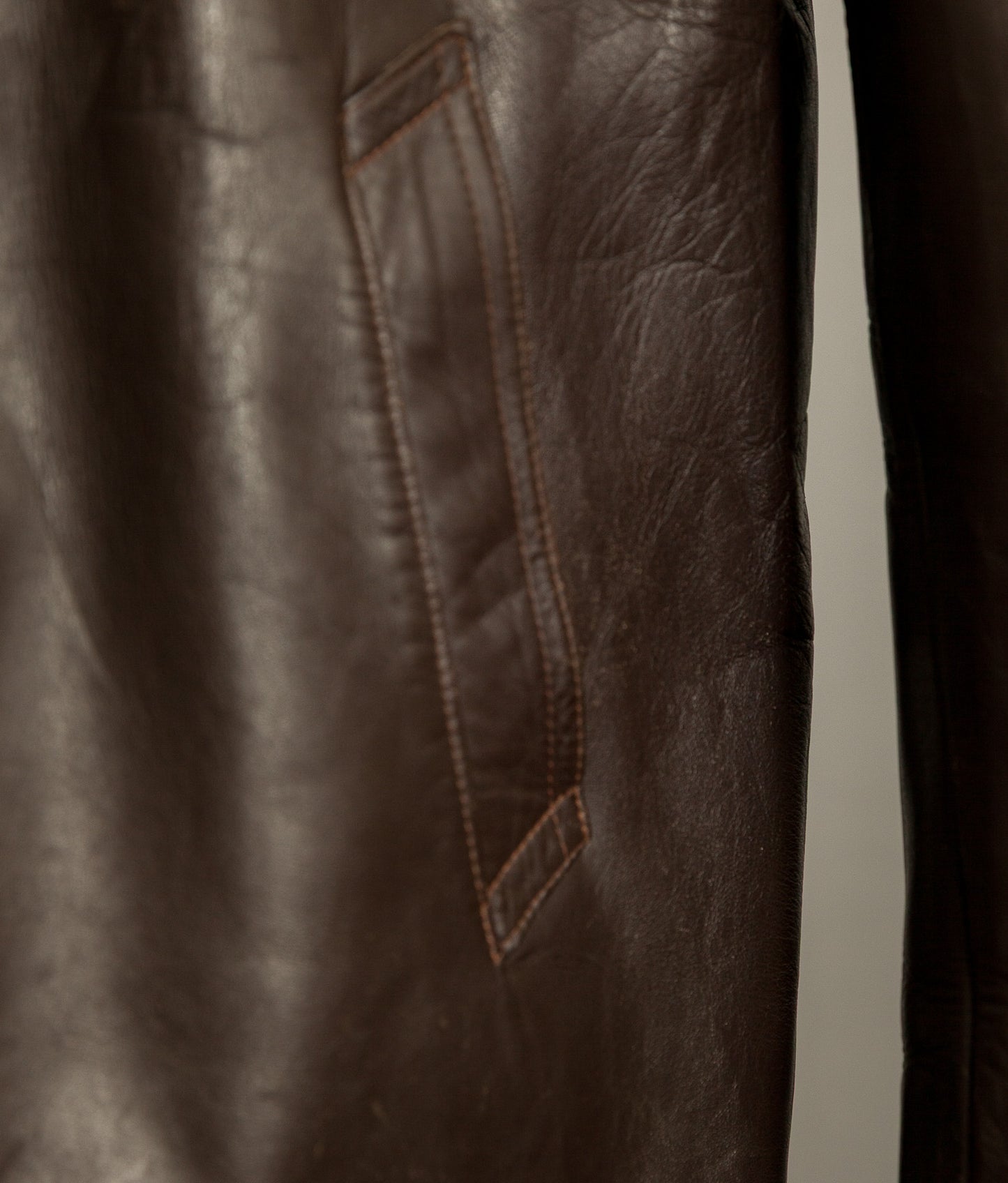 Vintage 1950s French Leather Workwear Jacket Chrome Tanned Cowhide