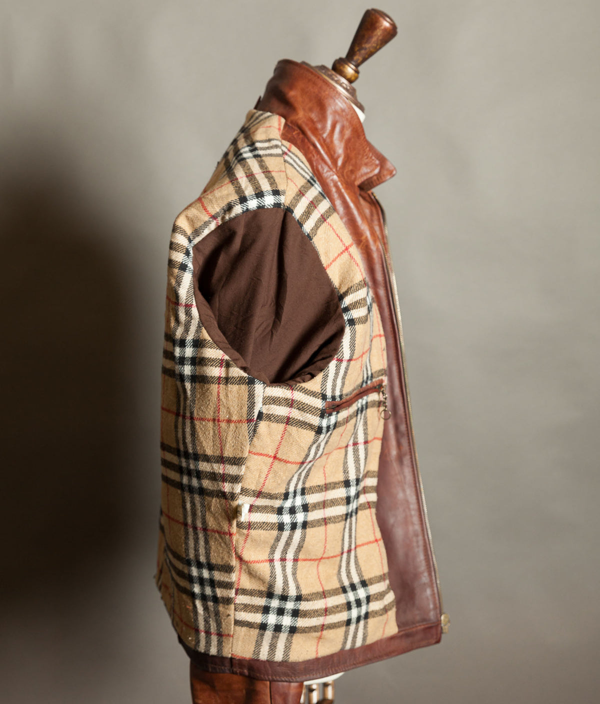 Vintage 1990s Red Tips Made in Italy Cognac Steerhide Leather Single Rider Jacket