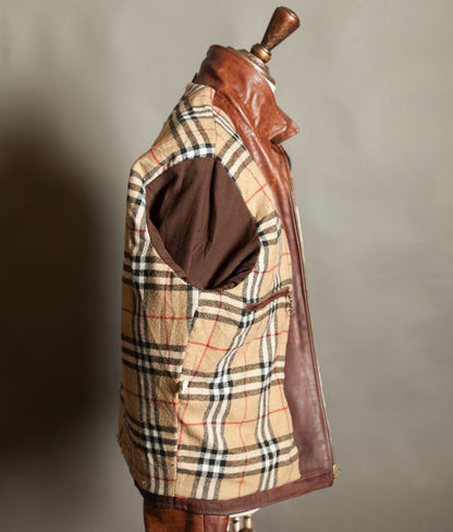 Vintage 1990s Red Tips Made in Italy Cognac Steerhide Leather Single Rider Jacket