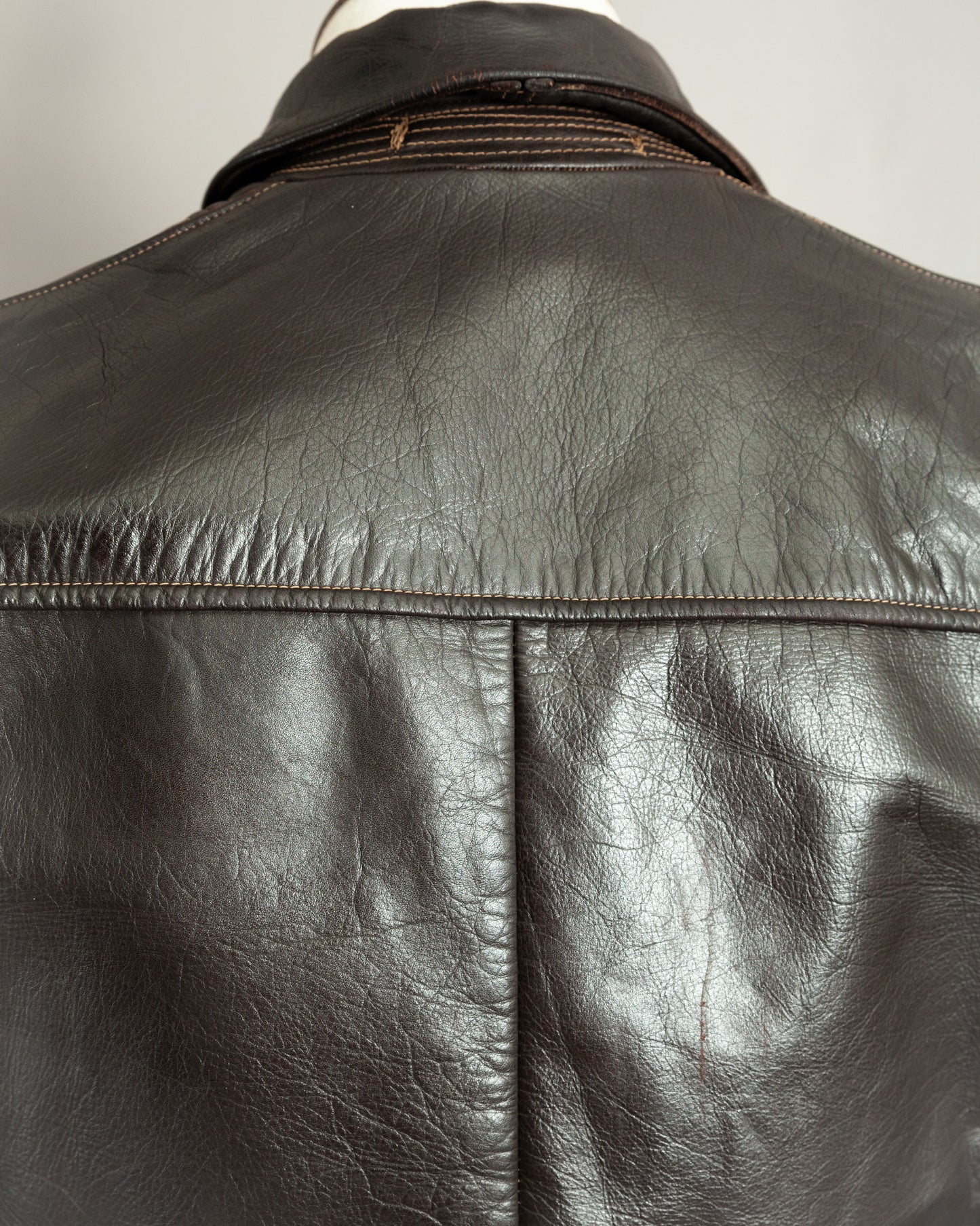 1950s German Horsehide Leather Motorcycle Jacket Small (38)