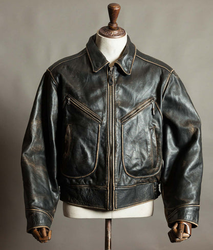 Vintage 1990s Red Tips Leather Windward Rider Jacket Made in Italy