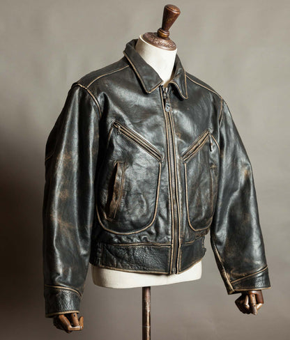 Vintage 1990s Red Tips Leather Windward Rider Jacket Made in Italy