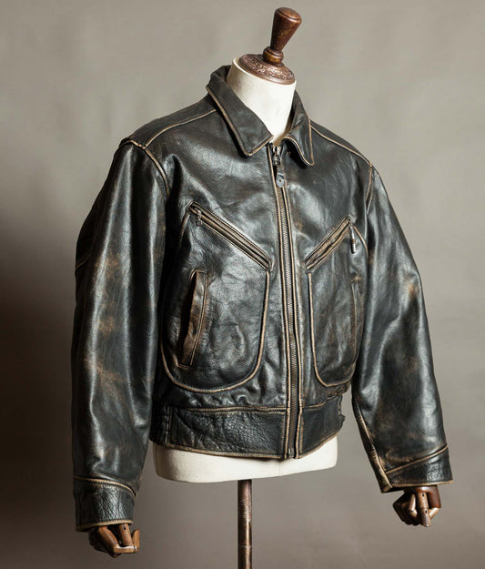 Vintage 1990s Red Tips Leather Windward Rider Jacket Made in Italy