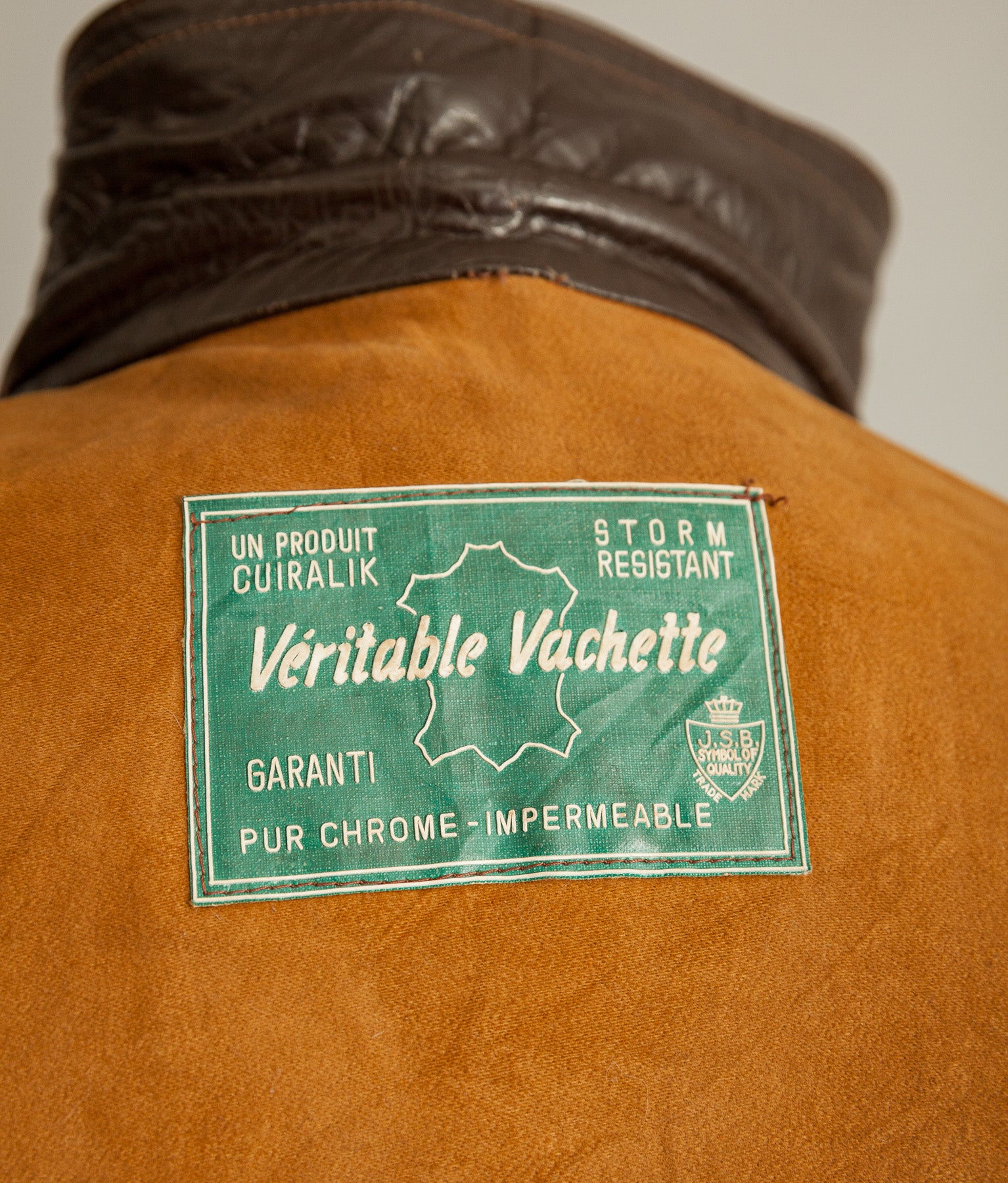 Vintage 1950s French Leather Workwear Jacket Chrome Tanned Cowhide