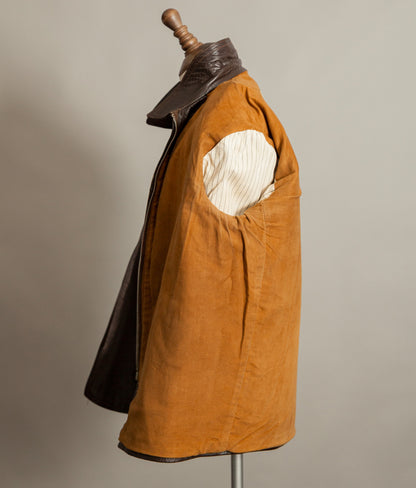Vintage 1950s French Leather Workwear Jacket Chrome Tanned Cowhide