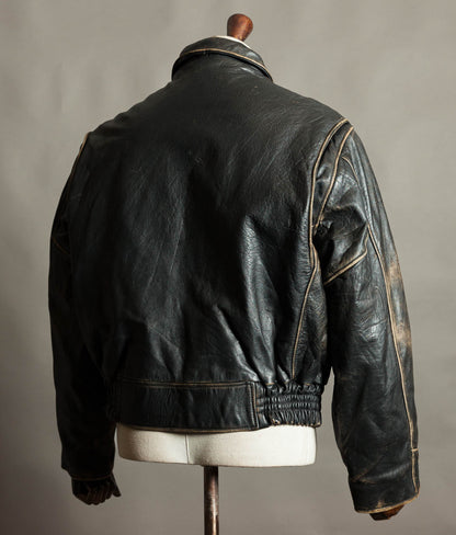 Vintage 1990s Red Tips Leather Windward Rider Jacket Made in Italy