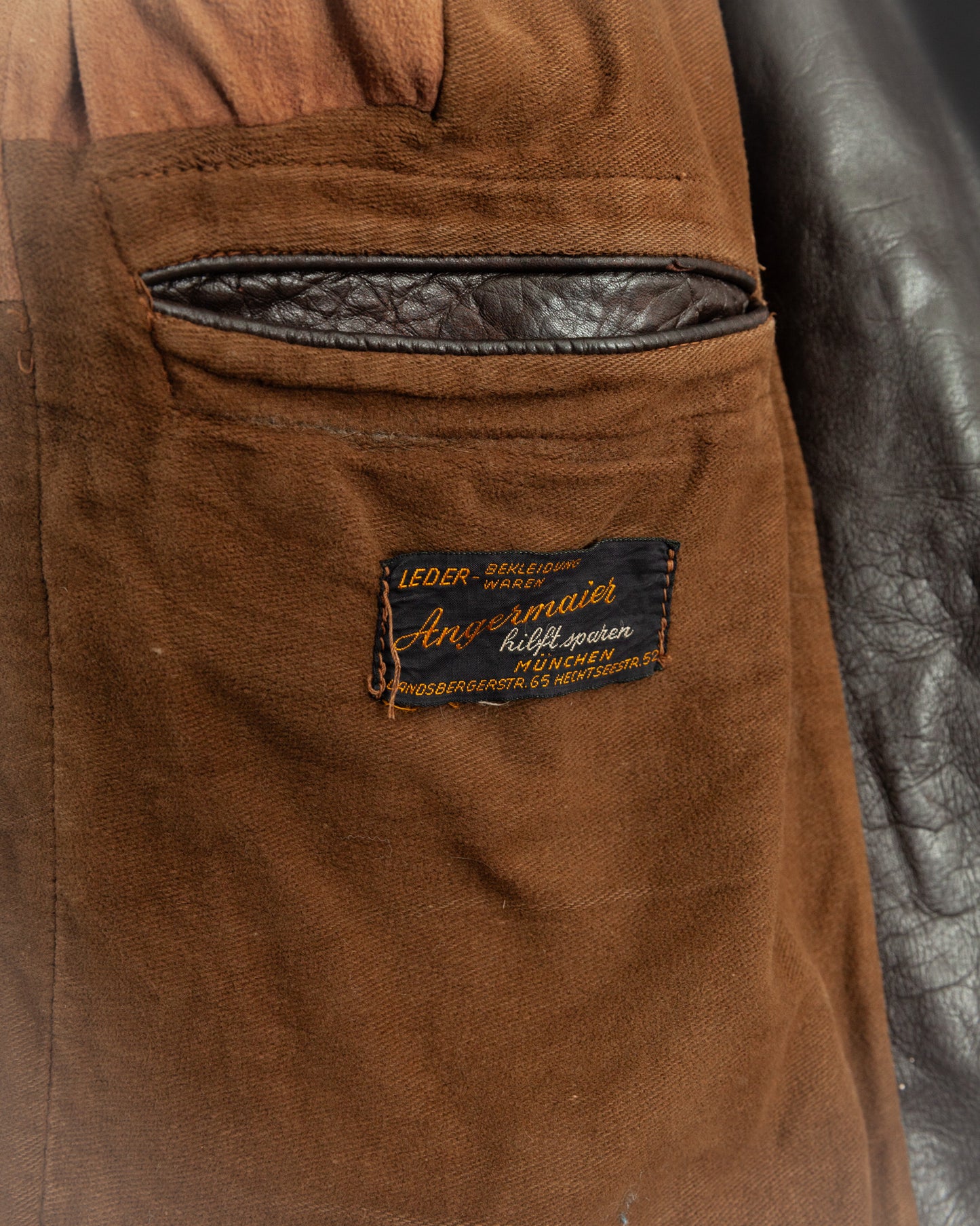 1950s German Horsehide Leather Motorcycle Jacket Small (38)
