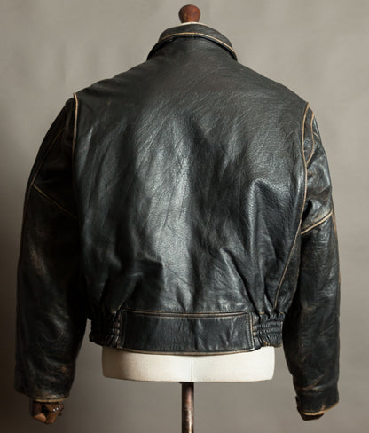 Vintage 1990s Red Tips Leather Windward Rider Jacket Made in Italy