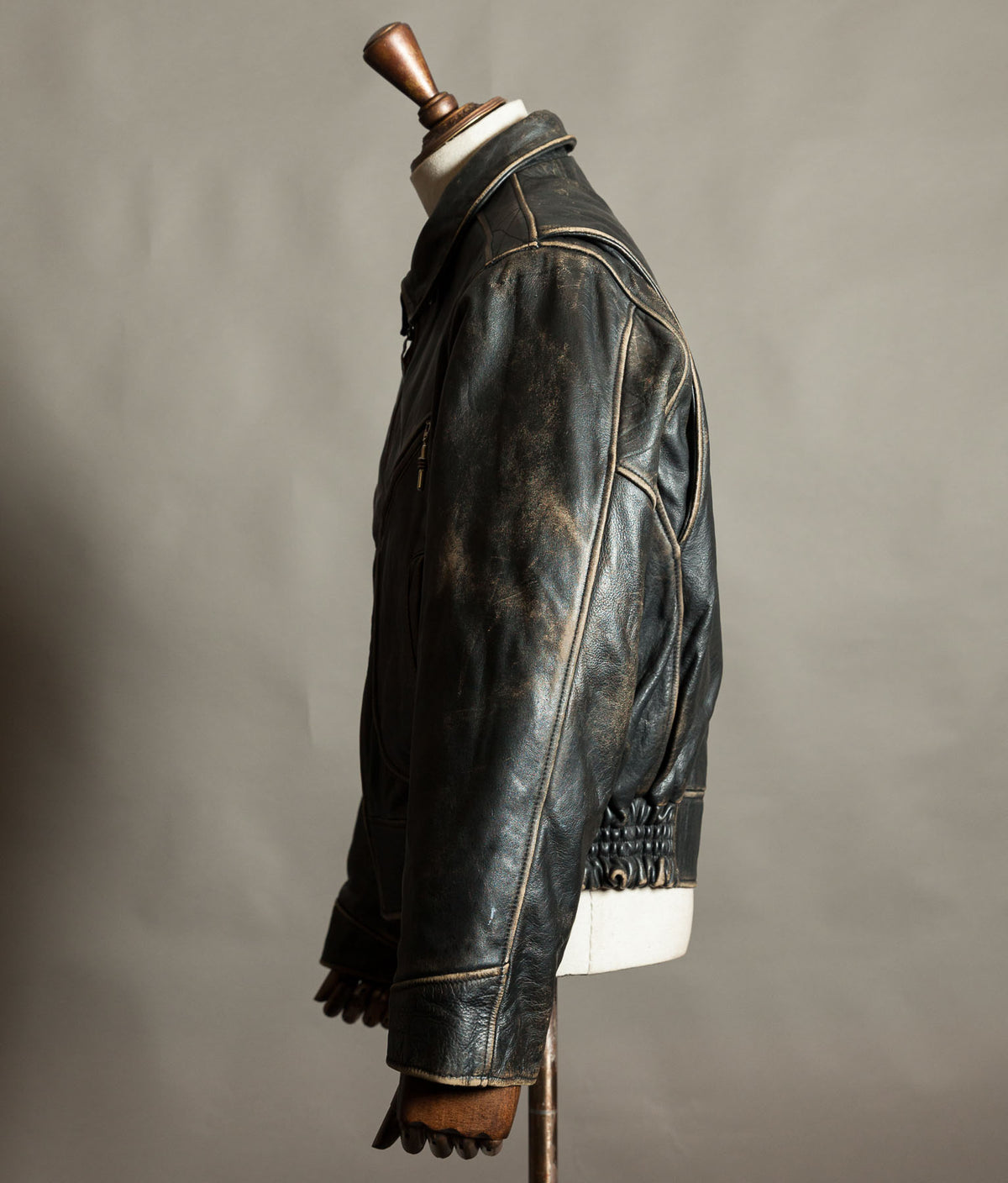 Vintage 1990s Red Tips Leather Windward Rider Jacket Made in Italy