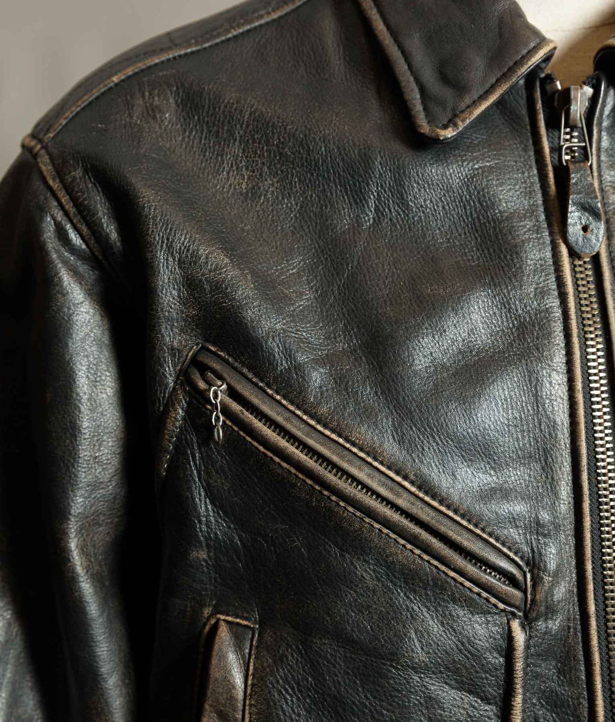 Vintage 1990s Red Tips Leather Windward Rider Jacket Made in Italy
